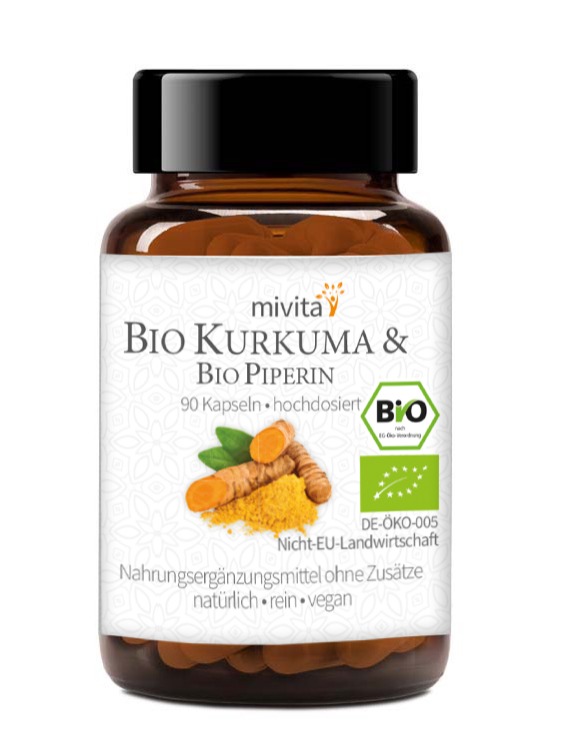 Bio Kurkuma mit schwarzem Bio Pfeffer ( Piperin)